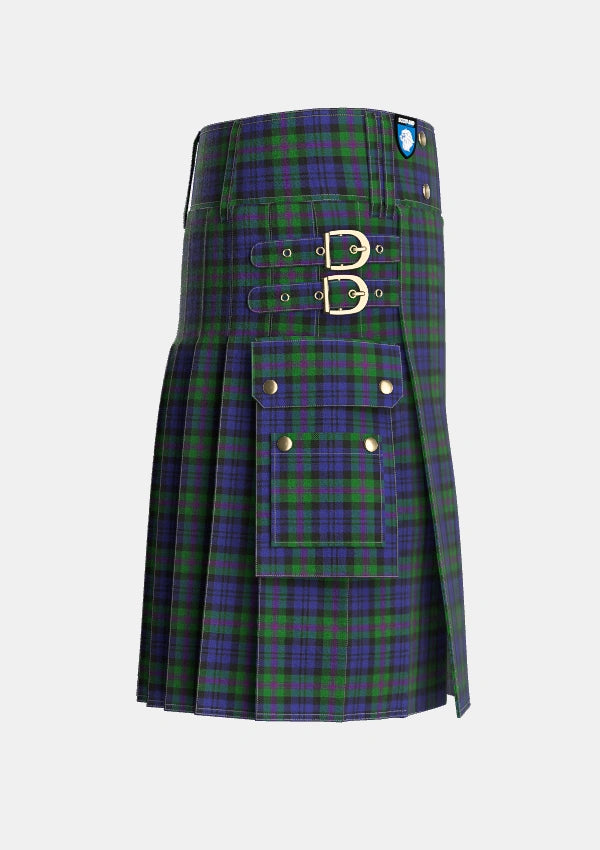 Utility_Baird_Modern_Tartan_104_kilt_right_image_with_pleated_design_and_adjustable_buckles_for_men