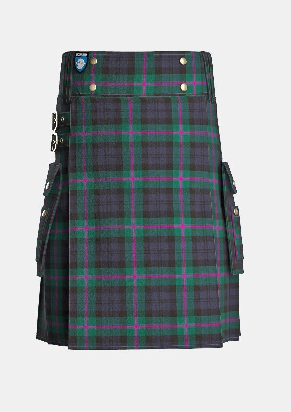 Utility_Baird_tartan_kilt_front_image_with_pleated_design_and_adjustable_buckles_for_men