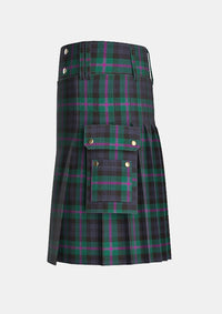 Utility_Baird_tartan_kilt_left_image_with_pleated_design_and_adjustable_buckles_for_men