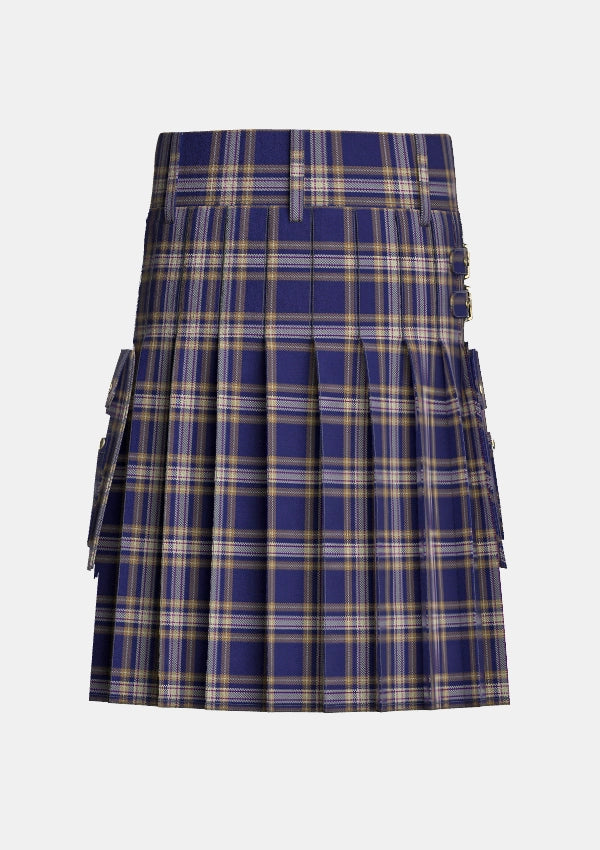 Utility_Baker_Tartan_613_kilt_back_image_with_pleated_design_and_adjustable_buckles_for_men