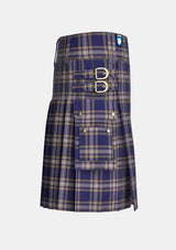 Utility_Baker_Tartan_613_kilt_right_image_with_pleated_design_and_adjustable_buckles_for_men