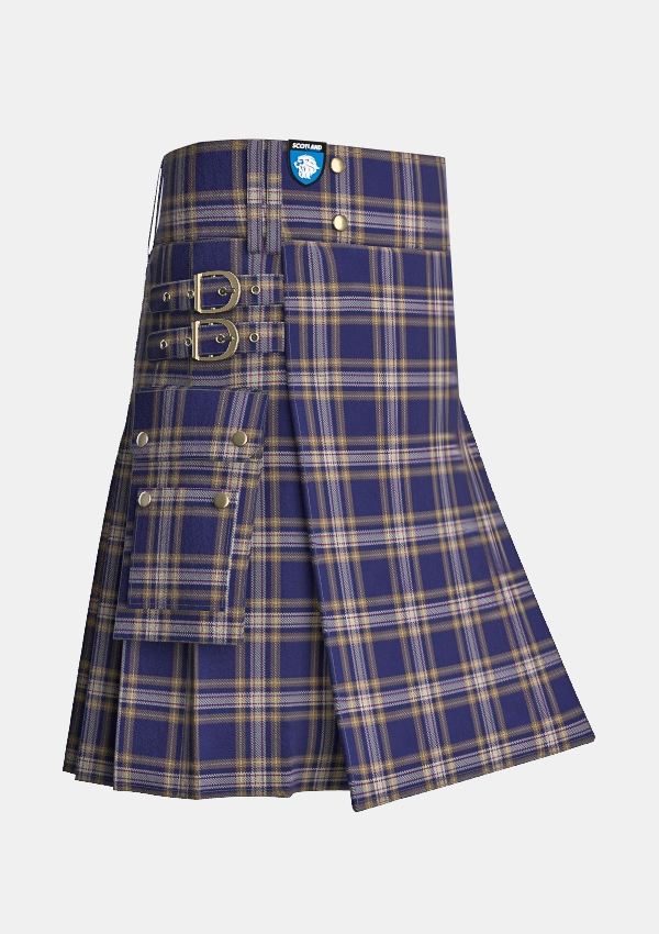 Utility_Baker_Tartan_613_kilt_side_image_with_pleated_design_and_adjustable_buckles_for_men