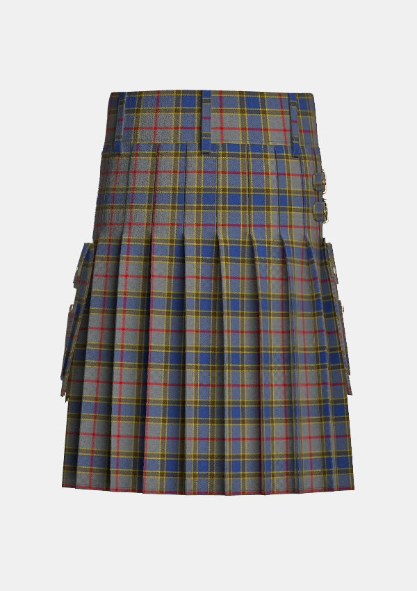 Utility_Balfour_Tartan_683_kilt_back_image_with_pleated_design_and_adjustable_buckles_for_men
