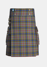 Utility_Balfour_Tartan_683_kilt_front_image_with_pleated_design_and_adjustable_buckles_for_men