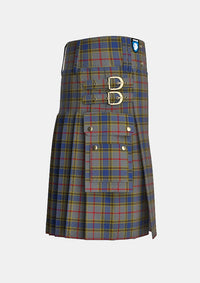 Utility_Balfour_Tartan_683_kilt_right_image_with_pleated_design_and_adjustable_buckles_for_men