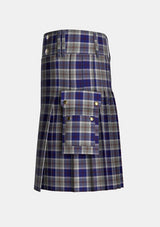 Utility_Bannockbane_Silver_Tartan_595_kilt_left_image_with_pleated_design_and_adjustable_buckles_for_men