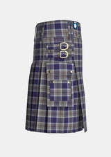 Utility_Bannockbane_Silver_Tartan_595_kilt_right_image_with_pleated_design_and_adjustable_buckles_for_men