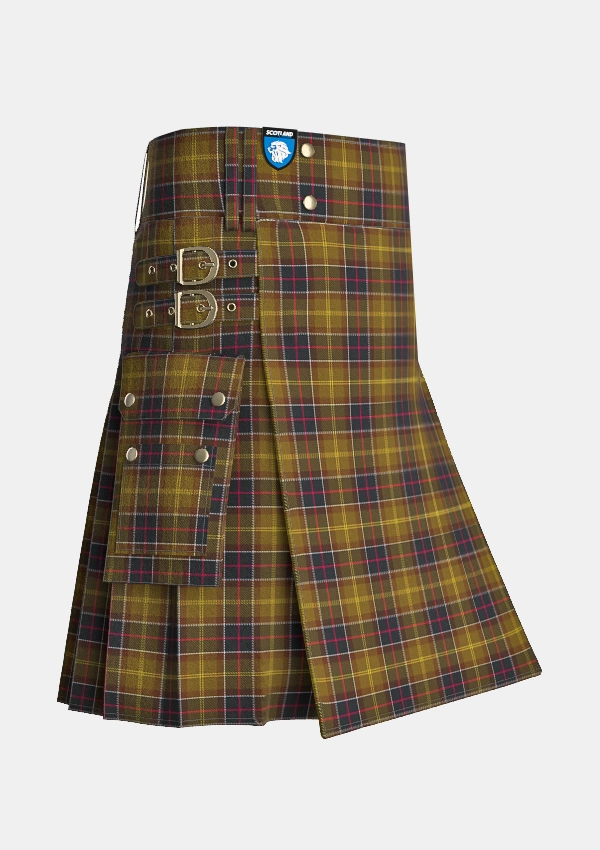 Utility_Barbour_tartan_2489_kilt_side_image_with_pleated_design_and_adjustable_buckles_for_men