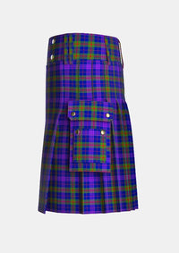 Utility_Barrett,_William_Stewart_Tartan_13843_kilt_left_image_with_pleated_design_and_adjustable_buckles_for_men
