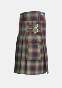 Utility_Beach_Berry_Tartan_14101_kilt_right_image_with_pleated_design_and_adjustable_buckles_for_men