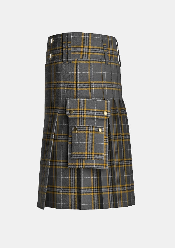 Utility_Beatson_Cancer_Charity_Tartan_12778_kilt_left_image_with_pleated_design_and_adjustable_buckles_for_men