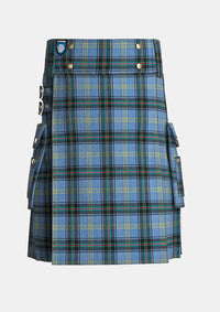 Utility_Bell_tartan_1489_kilt_front_image_with_pleated_design_and_adjustable_buckles_for_men