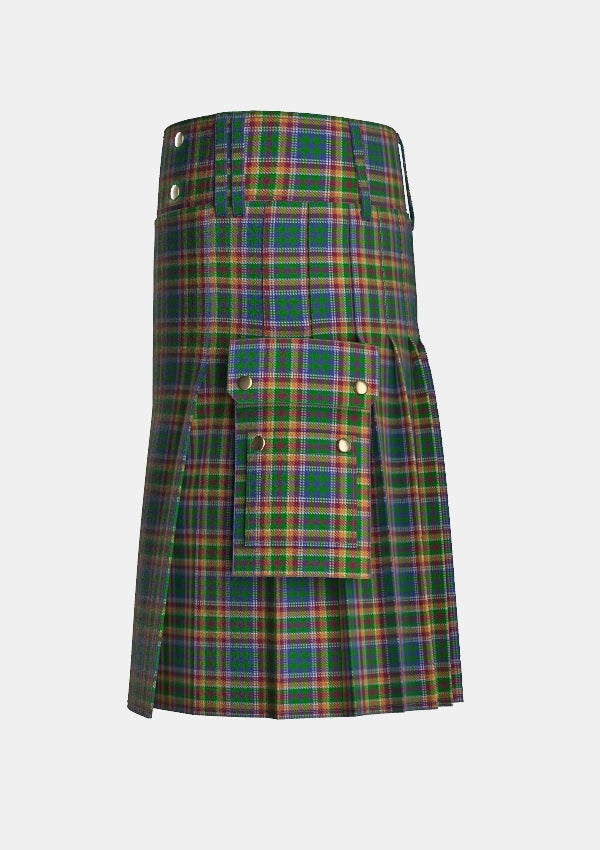 Utility_Belwade_Tartan_11440_kilt_left_image_with_pleated_design_and_adjustable_buckles_for_men
