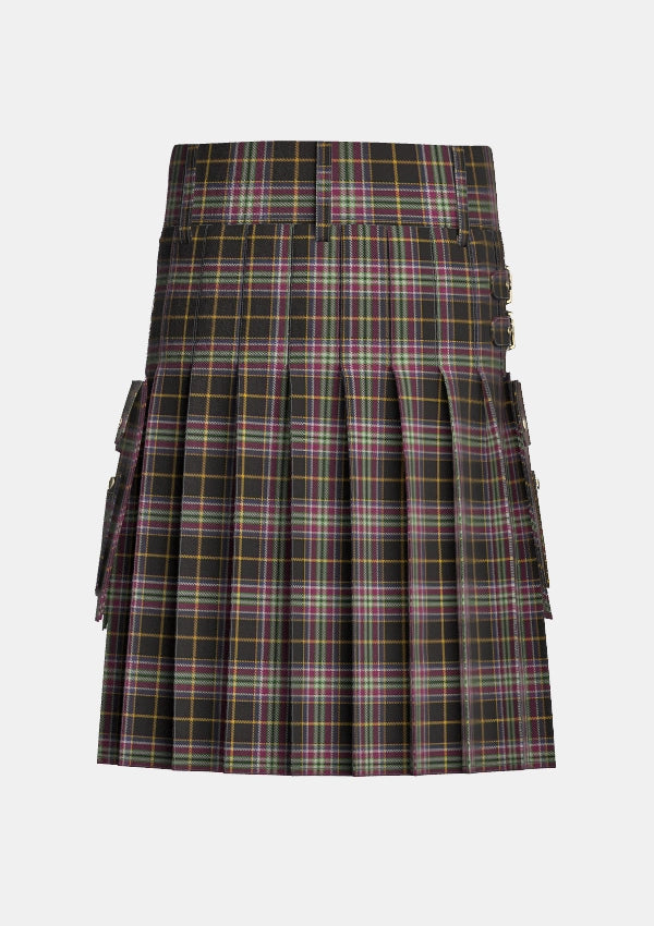 Utility_Bird_Family_Tartan_10350_kilt_back_image_with_pleated_design_and_adjustable_buckles_for_men