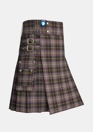 Utility_Bird_Family_Tartan_10350_kilt_side_image_with_pleated_design_and_adjustable_buckles_for_men