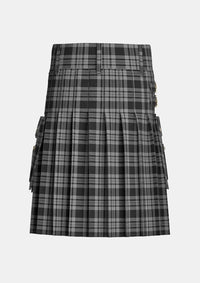 Utility_Black_Isle_tartan_6183_kilt_back_image_with_pleated_design_and_adjustable_buckles_for_men