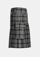 Utility_Black_Isle_tartan_6183_kilt_left_image_with_pleated_design_and_adjustable_buckles_for_men