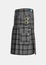 Utility_Black_Isle_tartan_6183_kilt_right_image_with_pleated_design_and_adjustable_buckles_for_men