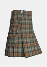 Utility_Black_Watch_Weathered_Tartan_kilt_side_image_with_pleated_design_and_adjustable_buckles_for_men