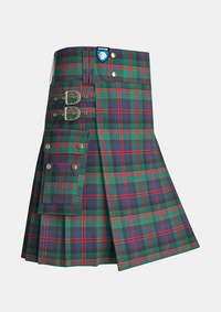 Utility_Blair_tartan_kilt_side_image_with_pleated_design_and_adjustable_buckles_for_men