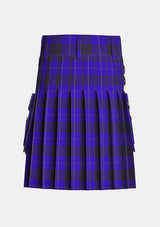 Utility_Blue_Spirit_tartan_7001_kilt_back_image_with_pleated_design_and_adjustable_buckles_for_men