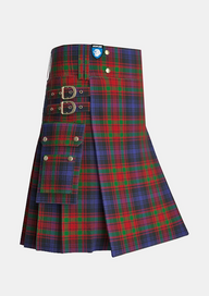 Utility_Bonner_or_Bonnar_Tartan_285_kilt_side_image_with_pleated_design_and_adjustable_buckles_for_men