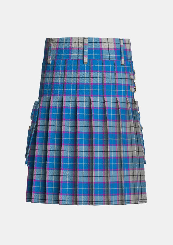 Utility_Bonnie_Sky_Tartan_13255_kilt_back_image_with_pleated_design_and_adjustable_buckles_for_men