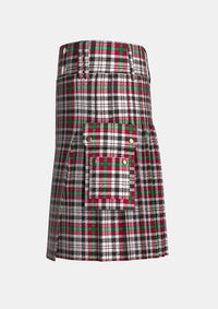 Utility_Borthwick_Dress_tartan_820_kilt_left_image_with_pleated_design_and_adjustable_buckles_for_men