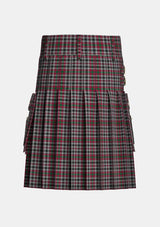 Utility_Borthwick_Tartan_816_kilt_back_image_with_pleated_design_and_adjustable_buckles_for_men