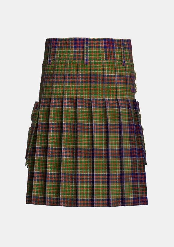 Utility_Bowie_Dalgety_Tartan_434_kilt_back_image_with_pleated_design_and_adjustable_buckles_for_men