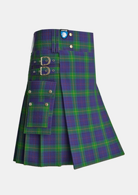 Utility_Boyle_Tartan_6758_kilt_side_image_with_pleated_design_and_adjustable_buckles_for_men