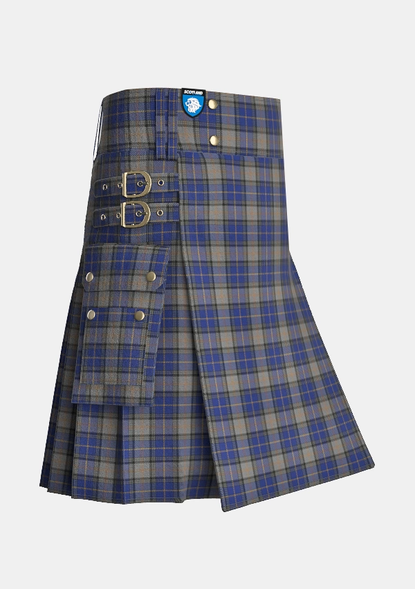 Utility_Brady_60th_Keith_James_Tartan_10404_kilt_side_image_with_pleated_design_and_adjustable_buckles_for_men