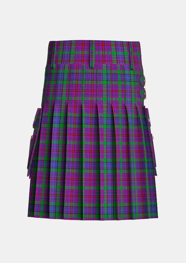 Utility_Braid_Tartan_4033_kilt_back_image_with_pleated_design_and_adjustable_buckles_for_men