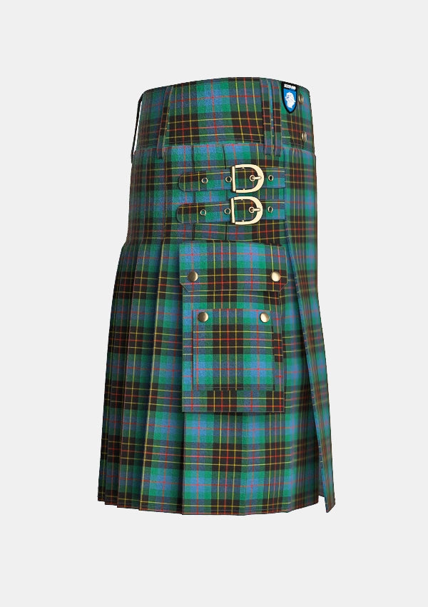 Utility_Brodie_Ancient_Hunting_Tartan_kilt_right_image_with_pleated_design_and_adjustable_buckles_for_men
