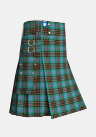 Utility_Brodie_Ancient_Hunting_Tartan_kilt_side_image_with_pleated_design_and_adjustable_buckles_for_men