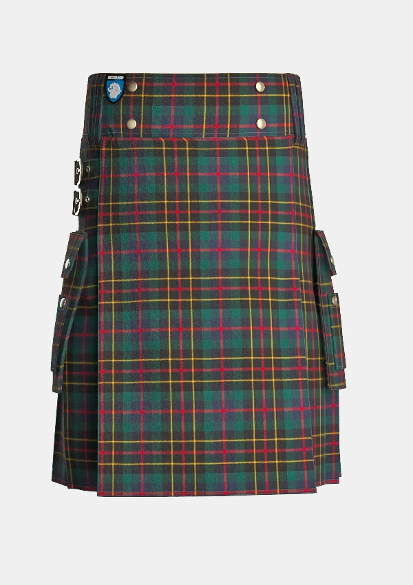 Utility_Brodie_Hunting_Ancient_Tartan_kilt_front_image_with_pleated_design_and_adjustable_buckles_for_men