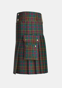 Utility_Brodie_Hunting_Modern_Tartan_kilt_left_image_with_pleated_design_and_adjustable_buckles_for_men