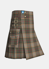 Utility_Brodie_Hunting_Weathered_Tartan_kilt_side_image_with_pleated_design_and_adjustable_buckles_for_men