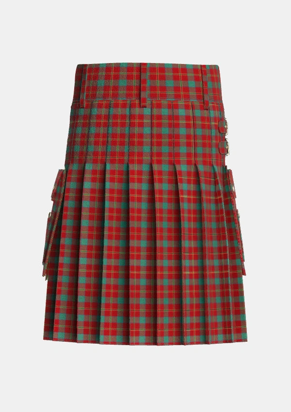 Utility_Bronte_Tartan_6614_kilt_back_image_with_pleated_design_and_adjustable_buckles_for_men
