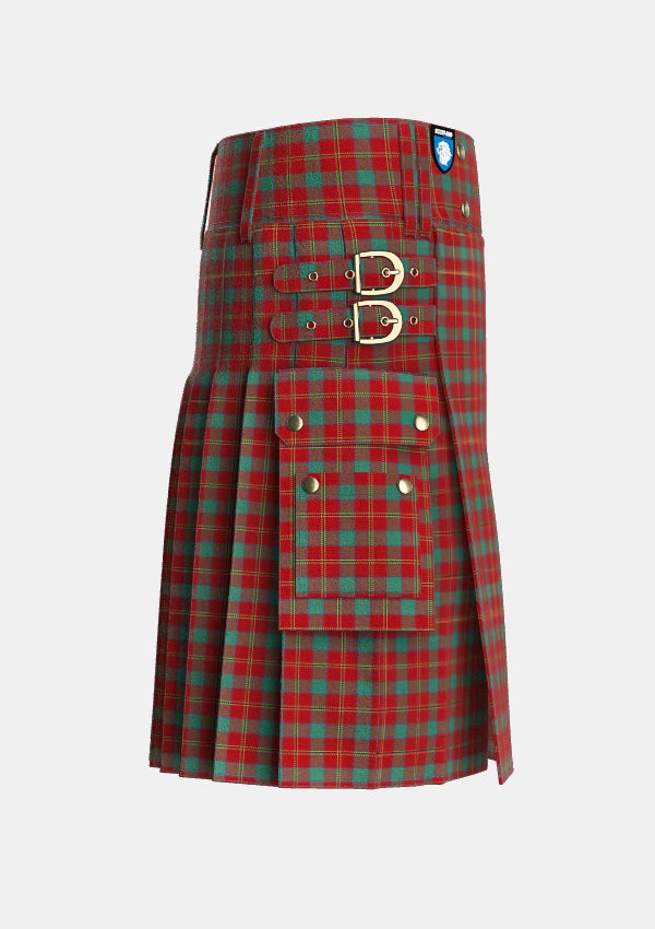 Utility_Bronte_Tartan_6614_kilt_right_image_with_pleated_design_and_adjustable_buckles_for_men