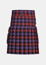 Utility_Brown_tartan_432_kilt_back_image_with_pleated_design_and_adjustable_buckles_for_men