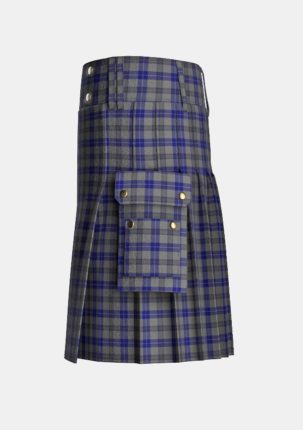 Utility_Browne_Tartan_6983_kilt_left_image_with_pleated_design_and_adjustable_buckles_for_men