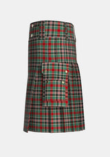 Utility_Bruce_of_Kinnaird_Tartan_1483_kilt_left_image_with_pleated_design_and_adjustable_buckles_for_men
