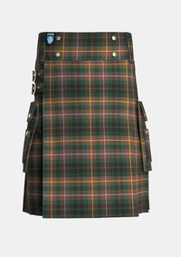 Utility_Buchanan_Hunting_Modern_Tartan_kilt_front_image_with_pleated_design_and_adjustable_buckles_for_men