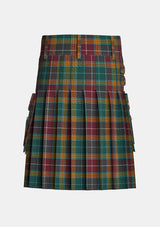 Utility_Buchanan_Muted_Tartan_kilt_back_image_with_pleated_design_and_adjustable_buckles_for_men