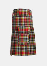 Utility_Buchanan_Old_Dress_Unofficial_Tartan_1254_kilt_left_image_with_pleated_design_and_adjustable_buckles_for_men