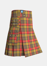 Utility_Buchnan_Weathered_Tartan_kilt_side_image_with_pleated_design_and_adjustable_buckles_for_men