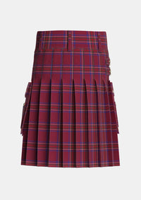Utility_Burnett_of_Leys_Hunting_Tartan_1657_kilt_back_image_with_pleated_design_and_adjustable_buckles_for_men