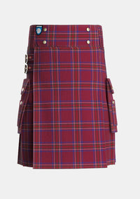 Utility_Burnett_of_Leys_Hunting_Tartan_1657_kilt_front_image_with_pleated_design_and_adjustable_buckles_for_men