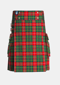 Utility_Burnett_tartan_2355_kilt_front_image_with_pleated_design_and_adjustable_buckles_for_men